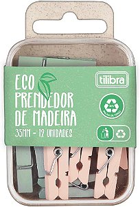 Prendedor de Madeira Eco 35mm Blister Com 12 Tilibra