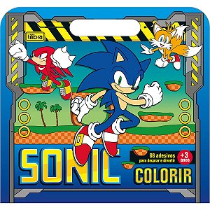Álbum Maleta Para Colorir Sonic 8 Folhas Tilibra