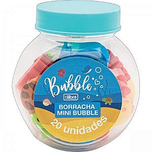 Mini Borracha Bubble Pote Com 20 Unidades Tilibra