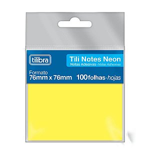Bloco Adesivo Tili Notes 76x76mm Amarelo Neon 100 Folhas Tilibra