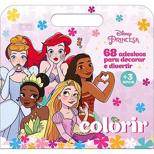 Álbum Maleta Para Colorir Princesas 8 Folhas Tilibra