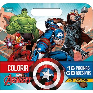 Álbum  Maleta Para Colorir Avengers 8 Folhas Tilibra