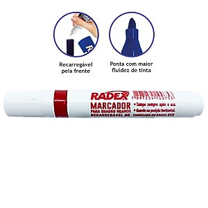 Marcador Para Quadro Branco Recarregável Vermelho 568 Radex