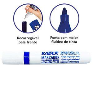 Marcador Para Quadro Branco Recarregável Azul 565 Radex