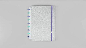 Caderno Lets Glitter Silver 2.0 Grande CIGD4146 Caderno Inteligente