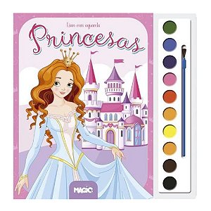 Livro Para Colorir Aquarela Princesas Magic Kids