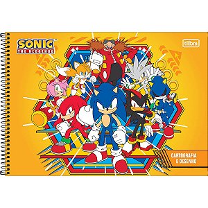 Caderno De Desenho Espiral Capa Dura Sonic 80 Folhas Tilibra