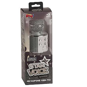 Microfone Infantil Star Voice Bluetooth Prata ZP00994 Zoop Toys