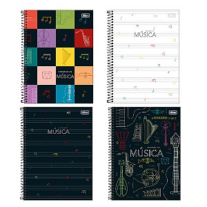 Caderno Espiral Capa Dura De Música 80 Folhas Tilibra