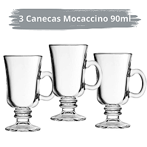 Conjunto De Caneca Mocaccino 90ml Com 3 Peças ZP04843 Zappe