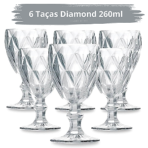 Conjunto De Taça Diamond Clear 260ml  JX-08DLX Zappe
