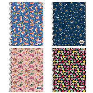 Caderno Espiral Capa Dura Pepper Feminino 320 Folhas Tilibra