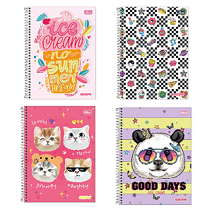 Caderno Espiral Capa Dura Show Feminino 160 Folhas Tilibra