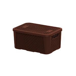 Caixa Organizadora Rattan Marrom Café N°1 2044 Plasnew