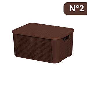 Caixa Organizadora Rattan Marrom Café N°2 2054 Plasnew