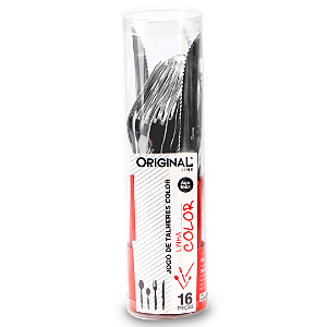 Conjunto De Talher Inox Vermelho 16 Peças SL0771 Original