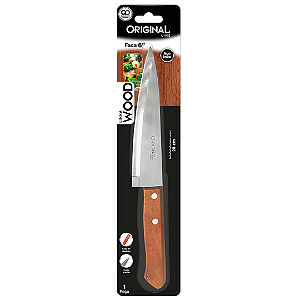 Faca De Carne E Peixe Inox 6" Cabo De Madeira Wood SL0452 Original