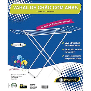 Varal De Chão Dobravel Com Abas 134x47x75cm 455-0 Passerini