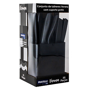 Conjunto De Talher Inox + Escorredor Verona 25 Peças CO0543650 Fratelli