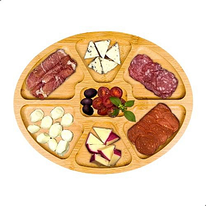 Petisqueira De Bambu Oval Com 7 Divisórias HM-327 Home More