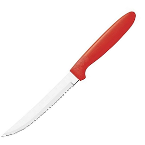 Faca De Churrasco Inox Cabo Plástico Vermelho Color SL0762 Original
