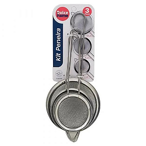 Conjunto De Peneiras Inox 3 Peças D0258 Dolce Home