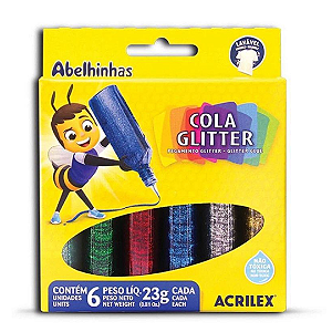 Cola Colorida Com Glitter 6 Cores 23g Acrilex