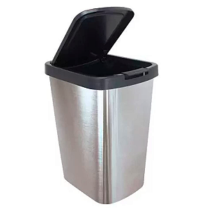 Lixeira Label Inox Com Click 9 Litros Arqplast