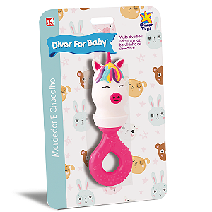 Mordedor Chocalho Unicórnio Diver For Baby 8174 Diver Toys