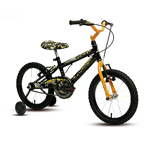 Bicicleta SK-II Preta E Amarelo Morcego Aro 16 Stone Bike