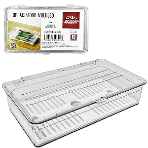 Organizador De Acrilico Com Tampa 28x27x6cm TRC0643 Top Rio