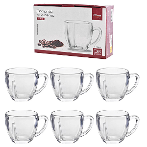 Conjunto De Xícaras Mug 110ml Com 6 Peças VDA09084 Wincy