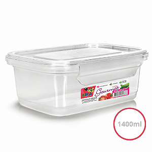 Pote De Plastico Com Trava Gourmet 1400ml 3075 Erca Plast