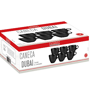 Conjunto De Xícaras Dubai Cinza 170ml Com 6 Peças CANC080CZ Hauskraft