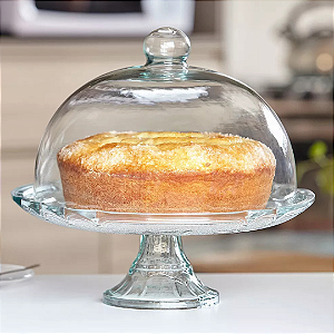 Boleira De Vidro Com Pé E Tampa Lírio 32cm 1810 Vitazza