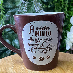 Caneca De Cerâmica Coffee 300ml CEC01087 Rio De Ouro