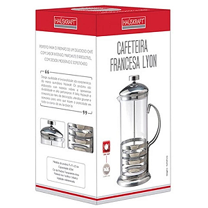 Cafeteira Francesa Lyon De Vidro E Inox 600ml Caft-014 Hauskraft