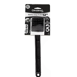 Escova De Aço Para Grelha Com Raspador Premium 12" SL0174 Original