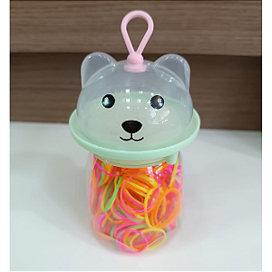 Elástico Para Cabelo  De Silicone Com Pote De Ursinho BA80251 Top