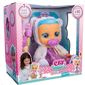 Boneca Cry Babies Dressy Kristal Amando E Cuidando BR2144 Multilaser
