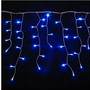 Pisca Pisca Cascata 100 Led Azul 8 Funções Lumina Home