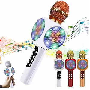 Microfone Karaokê Recarregável Led Bluetooth Altomex B-Max