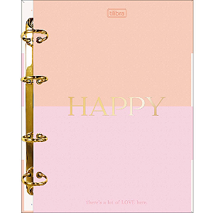 Caderno Argolado Cartonado Colegial Happy 80 Folhas Tilibra