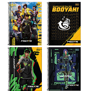 Caderno Espiral Capa Dura Connect Free Fire 80 Folhas Tilibra
