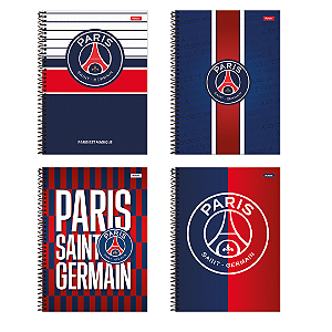Caderno Espiral Capa Dura Paris Saint Germain 160 Folhas Foroni