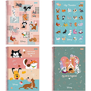 Caderno Espiral Capa Dura Disney Pets 80 Folhas Foroni