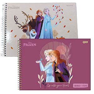 Caderno De Desenho Espiral Capa Dura Frozen 80 Folhas Starschool