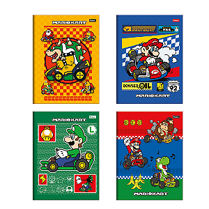 Caderno Brochura Capa Dura Super Mario Bros 80 Folhas Foroni