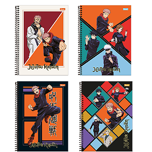 Caderno Espiral Capa Dura Jujutsu Kaisen 80 Folhas Foroni