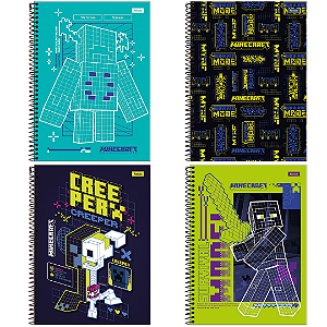 Caderno Espiral Capa Dura Minecraft 80 Folhas Foroni